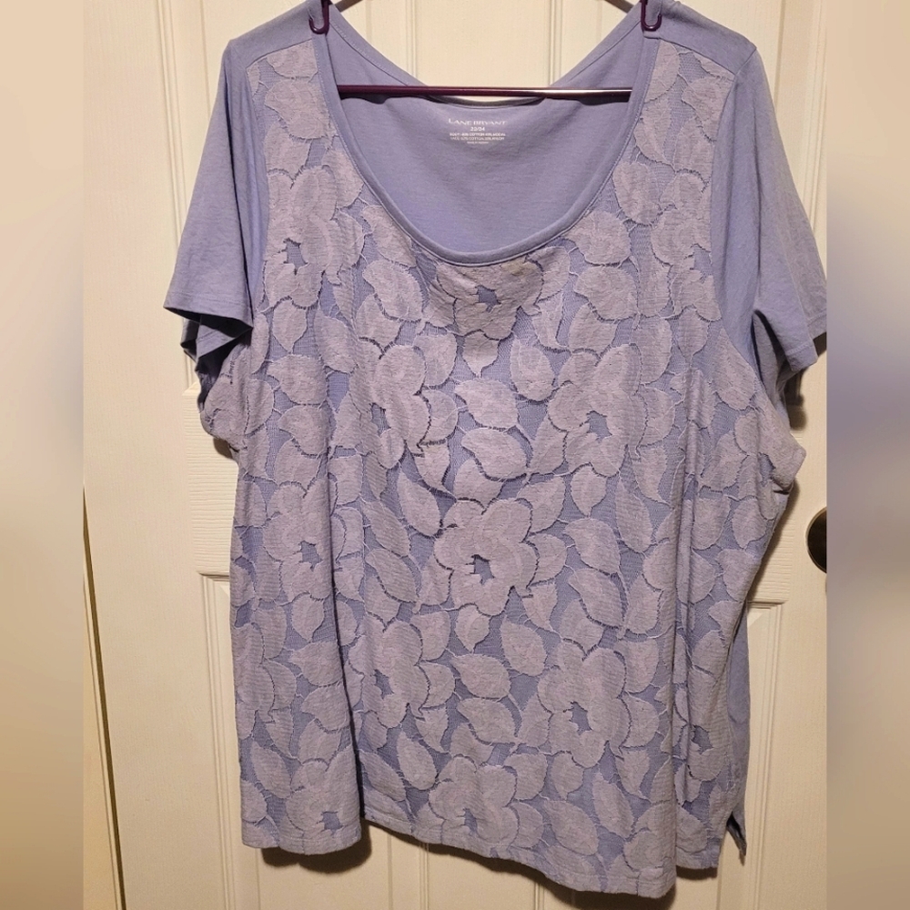 Lane Bryant periwinkle lace tee